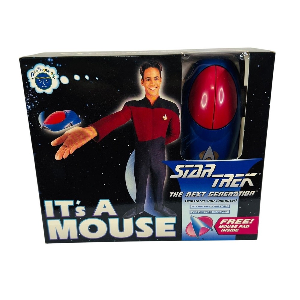 Star Trek‎ Next Generation Vintage PC Mouse and Mouse Pad BrainWorks ST-1005-000